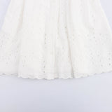 New Hollowed-Out Embroidery With Belt Short Dress 4877010-Outfit