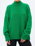 Fongt And Winter Half-High Collar Thread Sweater Solid Color Cover Loose Casual Knitwear
