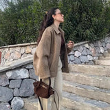 Fongt Women's Clothing Explosion ZA Fashion Beads And Short Jacket Wool Coat