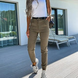 Cotton Fabric Pocket Slim Fit Fashion Casual