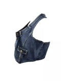 Reintage Joker Wash Make Old Sleeveless Stretch Ancient Style Denim Vest-Outfit