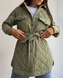 Fongt Buckle Collar Loose Warm Lingge Cotton Suit New 2025 Autumn And Winter With Thick Cotton Clothes
