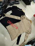 Sleeve Turtleneck Buttons Sweater Jumpers Girls Stretchy Chic Ruffles Autumn Spring Sweaters Pullovers Tops Women-Outfit