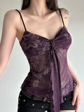 Fongt Cloth Forget Retro National Style Print Folded Bracing Strap Net Yarn Hottie Sexy Sling Suit