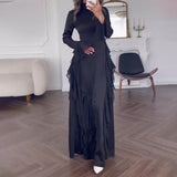 Fongt Women's Dress 2025 New Lace Horn Sleeves Fashion French Temperament Dress