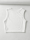 Stitched Detail Ribbed Crop Tank Top-Outfit