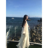 Fongt Niche Design Feels The Shoulder Dress Summer Seaside Holiday Wind Beautiful Long Dress