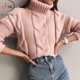 Knitted Turtleneck Pullovers Casual Soft Jumper Fashion Long Sleeve