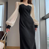 Dress Long-sleeved Hepburn Style Spring New Mid-length Skirt French Style