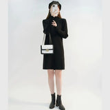 Fongt And Winter With Coat Sweater Dress Women Loose Fashion With Medium And Long Bottoming Over The Knee Knit Dress