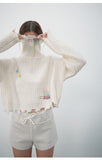 [Daihe] Winter New Casual High Collar Full Wool Fun Embroidery Short Woolen Jacket H7932-Outfit