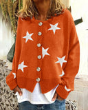 Fongt And Winter New Sweater Women's Cardigan Five-Pointed Star Single Breasted