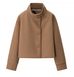 Fongt Women's Clothing Explosion Short-Term Collar Single Buckle Temperament Wool Coat