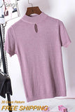 Shirt Femme 2023 Summer Fashion Harajuku Thin T Shirt Women Knitted Hollow Out Sexy Tops Short Sleeve O Neck Tshirts