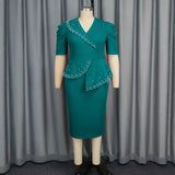 Fongt New Nail-Peared Leaf-Side Dress Party Temperament Packed Bing Dress