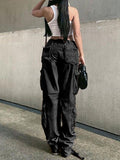Vintage Multi Pocket Patched Cargo Jeans-Outfit
