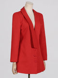 Fongt Style Small Suit 2024 New Fashion Sexy Slim V Neck Show Thin Long Sleeve Design Sense Suit Jacket Female-Outfit