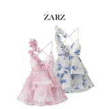 Fongt Homemade New Women's Clothing 髫髫 Casual Flowers Belt Dress