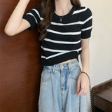 Fongt Lazy Wind Collar High-Waist Temperament Short Top Women Summer New Chic Korean Version Of Short-Sleeved