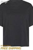 Cotton T-Shirts for Women 2023 Summer Clothing Fashion Short Sleeve Simple Tee Shirt T-Shirt Chic Female Casual Tees