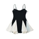 Fongt And White Sling Dress 2025 Spring And Summer Sexy Dew Hot Girl Maid Mini Dress
