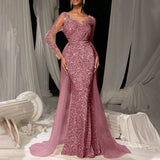 Fongt Ladies' Prom Dress Long Dress Temperament Stylish Elegant Long Lace Party Evening