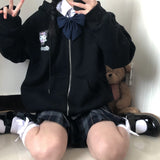 Fongt Soft Sister Student Cartoon Meal Jk Coat Zipper Koloumi Cotton Hoodie Jade Cinnamon Dog Print