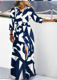 Hot Style Autumn New Fashion Long-Sleeved Print Shirt Dress Long Dress Woman-Outfit