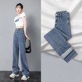 Fongt Wide-Leg Jeans For Women's 2024 New Looks Slim, Loose, Straight Pants-Outfit