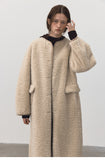 [Daihe] Winter New Leisure Round Collar Single-Breasted Teddy Fur A Body Long Plush Coat H7796-Outfit
