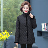 Winter Jacket Plus Velvet Padded Coat Middle-Aged Women Stand-up Collar Wadded Jackets Thick Warm Short Outwear