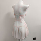 Fongt Romantic Sexy Pajamas Summer Women's 2025 New Lace-Thin Pure-Wanbic Wind With Chest Cushions With Sleeping Skirt