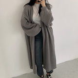 Cardigan Long Knitted Sweater Autumn Winter Loose Coats Ladies Oversized Cardigan Long Sleeve Tops Korean