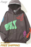 Graffiti Letter Print Hoodies Women Men Casual Loose Hooded Shirt Harajuku Hip Hop Oversized Streetwear Pullover
