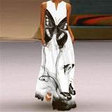 Summer Women's Fashion Sexy Digital Printed V-neck Sleeveless Pocket