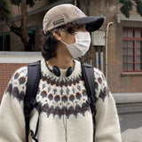 Fongt And Winter Fair Island Jack Flower Sweater Men's Korean Version Of Loose Minority Ethnic Style Design Knitted Shirt