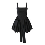 New Irregular Bow Tie Waist Dress In Autumn-Outfit