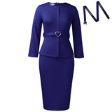 Fongt Women's 2025 New Fashion Round-Neck Temperament Tongle OL Pencil Skirt African Dress