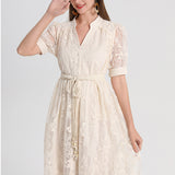 Fongt High-End Temperament Dress 2025 Summer Fashion Strap To Waist Single Buckle Embroidery Mesh Long Dress Woman