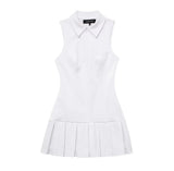 Spring Style Wide-Pleated Shirt Style One-Piece Dress 4661318-Outfit