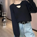 Wind Retro Red Head Sweater Female Qiu Dong New Korean Version Loose Show Thin Long Sleeve Jacket Female-Outfit