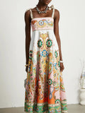 Fashion Casual Dress Women's 2025 Spring Women's New Beach Dress High-End Feeling With Long Sling