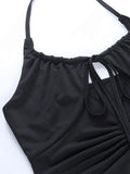 Irregular Cutout Halter Cami Top-Outfit