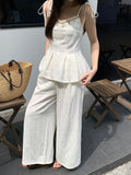 Fongt Xixi 2025 Summer Temperament Elegant Suspension Shirt + High Waist Half-Styles Two-Piece Set Women's 89327