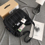 Aesthetic Denim Large Canvas Crossbody Bag-Outfit