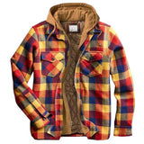 Fongt Plaid Cotton Coat Large Size Hooded Shirt Jacket