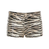 Fongt Cloth Forget Black Squins Low-Waisted Ass Elastic Hot Pants Hot Babes Repair Bundy Dance Personality Super Shorts