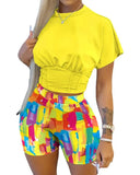 Fongt Women's Fashion Printed Short Sleeve