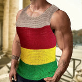 Fongt Men's Fan Men's Claming Coarse Knit Dresses Casual Sleeveless Jacket