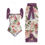 Sexy Fashion One Piece Swimsuit Solid 3D Flower Summer Women Swimwear Beachwear Summer Luxury Monokini Bathing Suit-Outfit